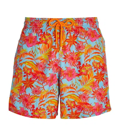 Vilebrequin Santorini Print Moorea Swim Shorts In Orange