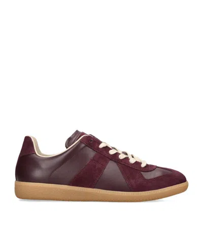 Maison Margiela Replica Leather Sneakers In Red