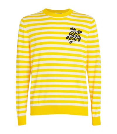 Vilebrequin Cotton Striped Sweater In Yellow