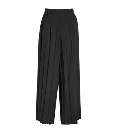 Joseph Tibre High-rise Pleated Wide-leg Trousers In Black