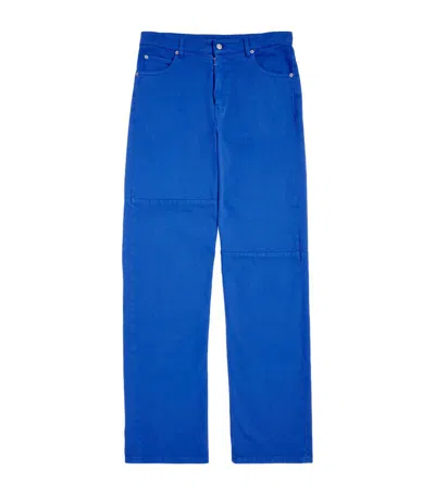 Mm6 Maison Margiela Bull Denim Straight Carpenter Jeans In Blue