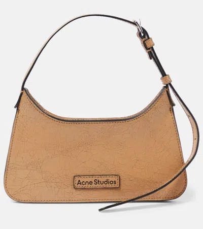 Acne Studios Platt Micro Leather Shoulder Bag In Dark Beige
