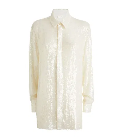 Delos Sequin-embellished Oversized Shirt In Ivory