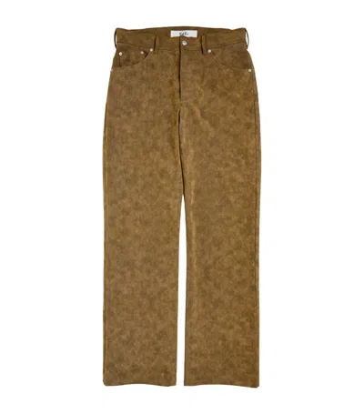 Séfr Brushed Moss-effect Trousers In Green