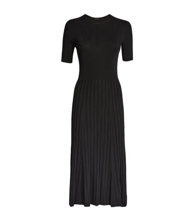 Joseph Satiny Rib Knitted Dress In Black