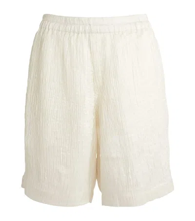 Delos Silk Bermuda Shorts In White
