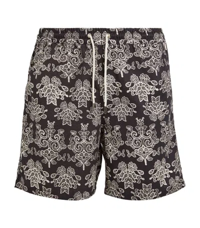 Nn07 Cotton-blend Printed Shorts In Black