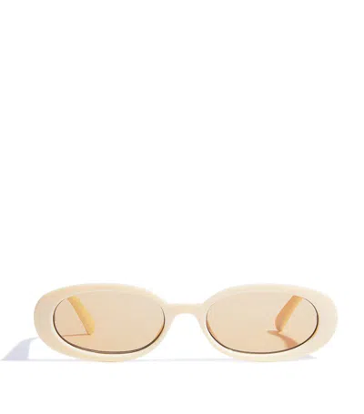 Le Specs Outta Love Tortoiseshell Sunglasses In White