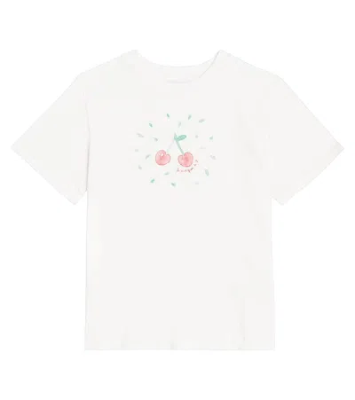 Bonpoint Kids' Thida Printed Cotton Jersey T-shirt In Upb Blanc Lait