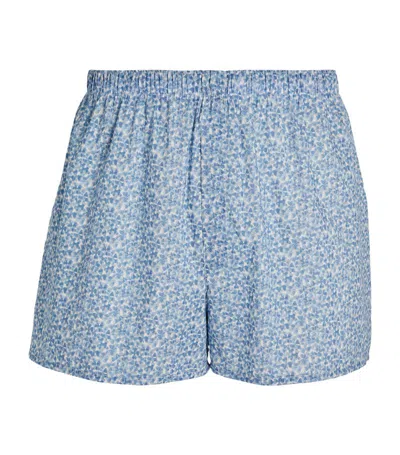 Sunspel Cotton Classic Boxer Shorts In Blue