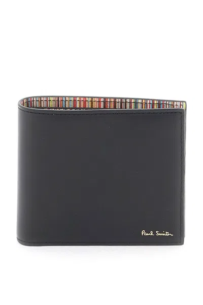 Paul Smith Signature Stripe Bifold Wallet In Black