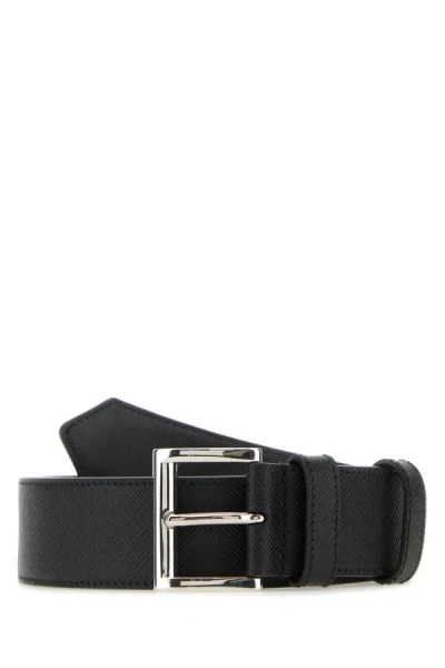 Prada Man Black Leather Belt