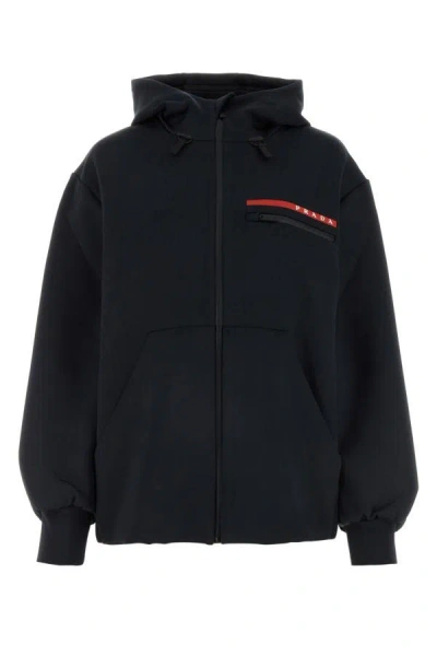 Prada Woman Black Jersey Sweatshirt