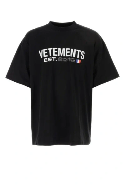 Vetements Unisex Black Cotton Oversize T-shirt