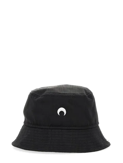 Marine Serre Moon Embroidered Bucket Hat In Black