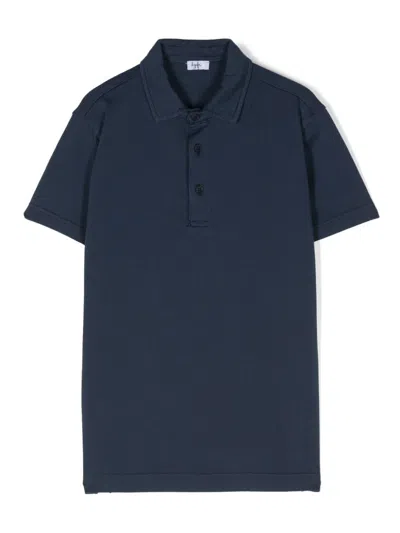 Il Gufo Kids' Jersey Cotton Polo Shirt In Blue