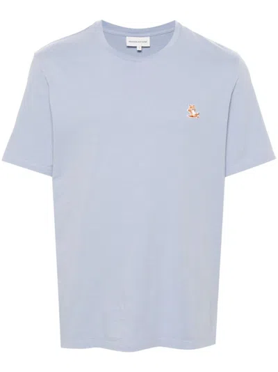 Maison Kitsuné Chillax Fox Head Patch Tee-shirt In Blue