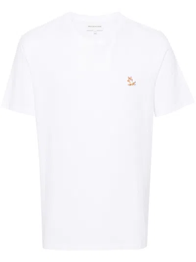 Maison Kitsuné T-shirt Con Applicazione In White