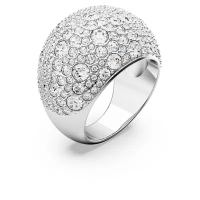 Swarovski Luna Crystal Dome Statement Ring In White