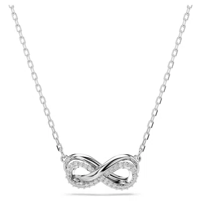 Swarovski Hyperbola Infinity Pendant Necklace, 15" + 2-3/4" Extender In White