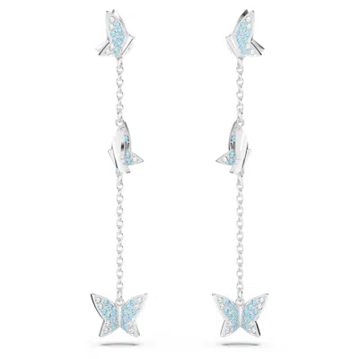Swarovski Crystal Butterfly Lilia Drop Earrings In Blue