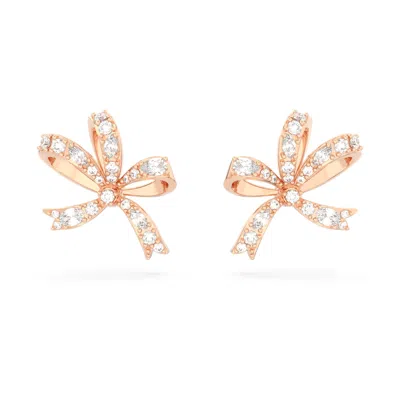 Swarovski Crystal Bow Small Volta Stud Earrings In White