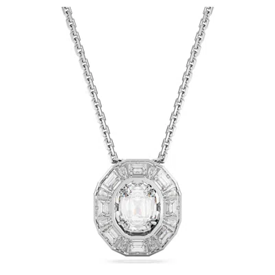 Swarovski Mesmera Silver-tone Crystal Pendant Necklace, 18-1/2" In White