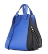 Loewe Hammock Contrast-panel Leather Tote In Electric Blue/black