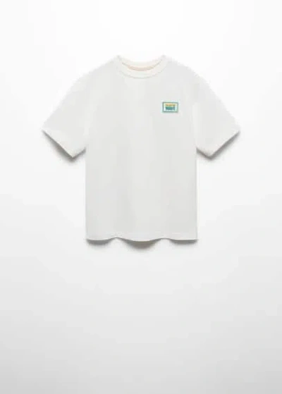 Mango T-shirt In Blanc Cassé