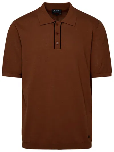 Apc A.p.c. Brown Cotton Jacky Polo Shirt