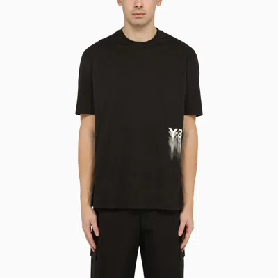 Y-3 Adidas  Crew-neck T-shirt With Logo Blurs In Black