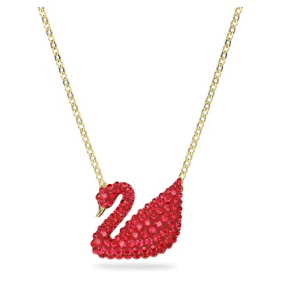 Swarovski Swan Pendant In 紅色