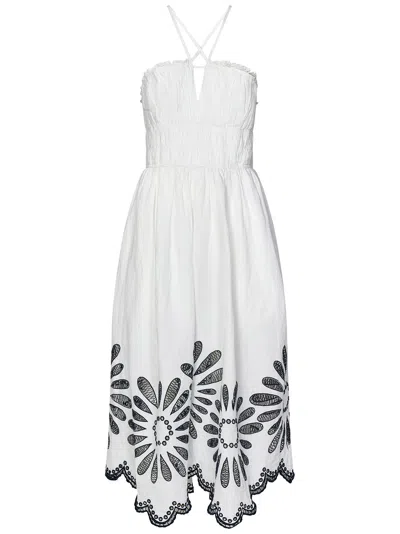 Ulla Johnson Abito Midi Beatrice  In Bianco