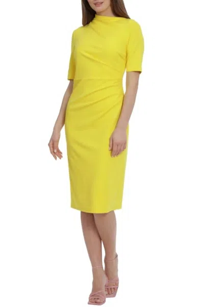 Maggy London Snap Dragon Dress In Yellow
