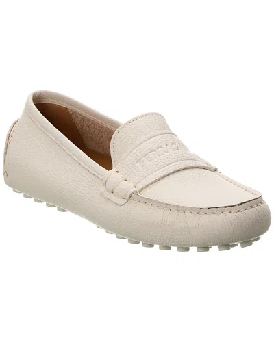 Ferragamo Iside Leather Loafer In White