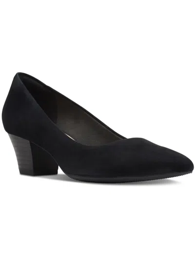 Clarks Teresa Step Womens Burnished Pointed Toe Pumps In Black