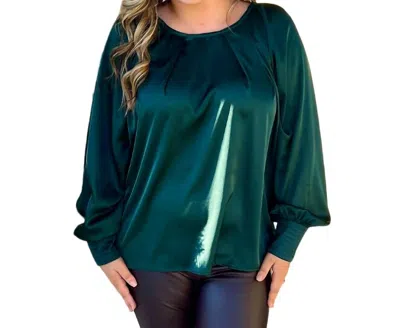 Kld. Signature Satin Blouse In Hunter In Multi