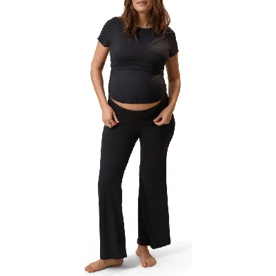843353195869 The Sunday Maternity & Nursing Pajama Set In Black