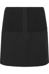 TIBI ANSON CAMILLE RIBBED STRETCH-KNIT AND WOOL-BLEND MINI SKIRT