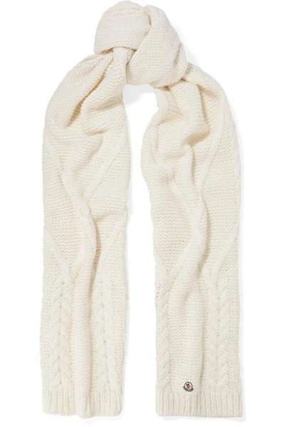 Moncler Chunky Fisherman-stitch Scarf In White