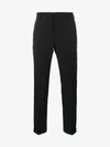 Prada Turn Up Cuffs Tailored Trousers In Black