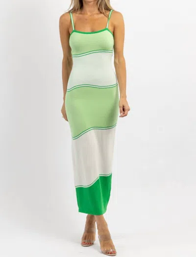One And Only Collective Tiered Midi Dress In Multi-mint In Green