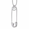 TRUE ROCKS LARGE SAFETY PIN NECKLACE IN STERLING SILVER & RHODIUM PLATED