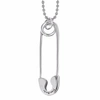 True Rocks Large Safety Pin Necklace In Sterling Silver & Rhodium Plated In Pin