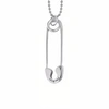 True Rocks Medium Safety Pin Necklace Silver