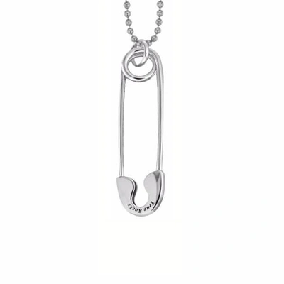 True Rocks Medium Safety Pin Necklace Silver