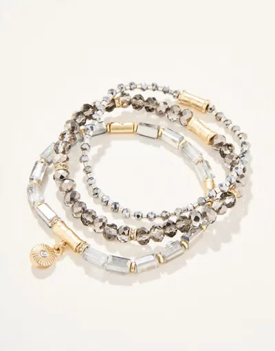 Spartina 449 Women's Sparkle Stretch Bracelet Set In Silver