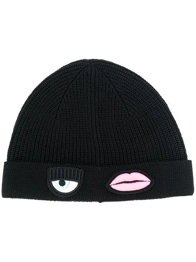 Chiara Ferragni Women's Wool Beanie Hat In Black