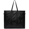 BALENCIAGA Black Leather Arena Shopper Tote