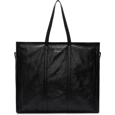 Balenciaga Black Leather Arena Shopper Tote